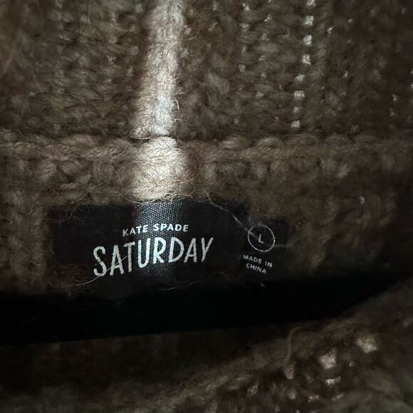 Kate Spade Saturday Wool Alpaca Brown Sleeveless Sweater Turtleneck Size Large - Picture 5 of 12